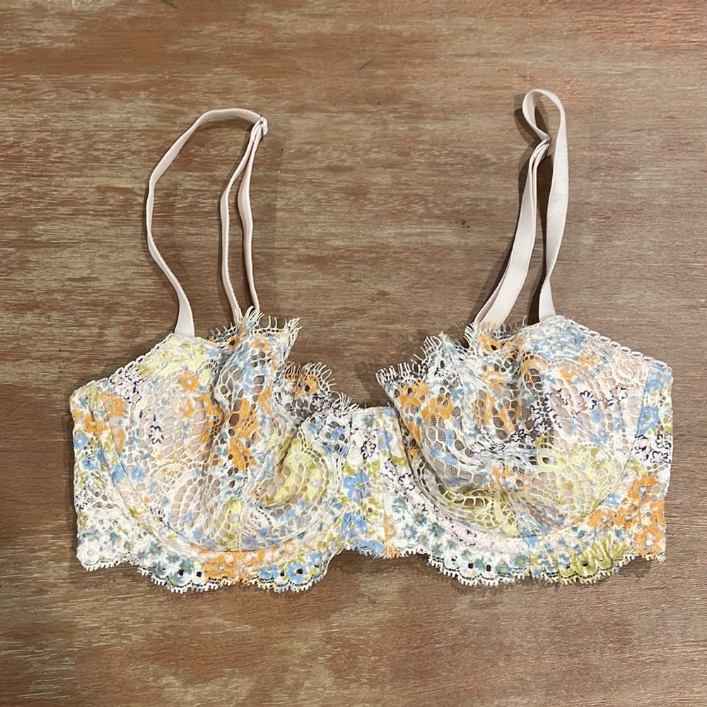 Victoria's Secret DREAM ANGELS Wicked Floral Print Unlined Lace Bra, Women's 32D